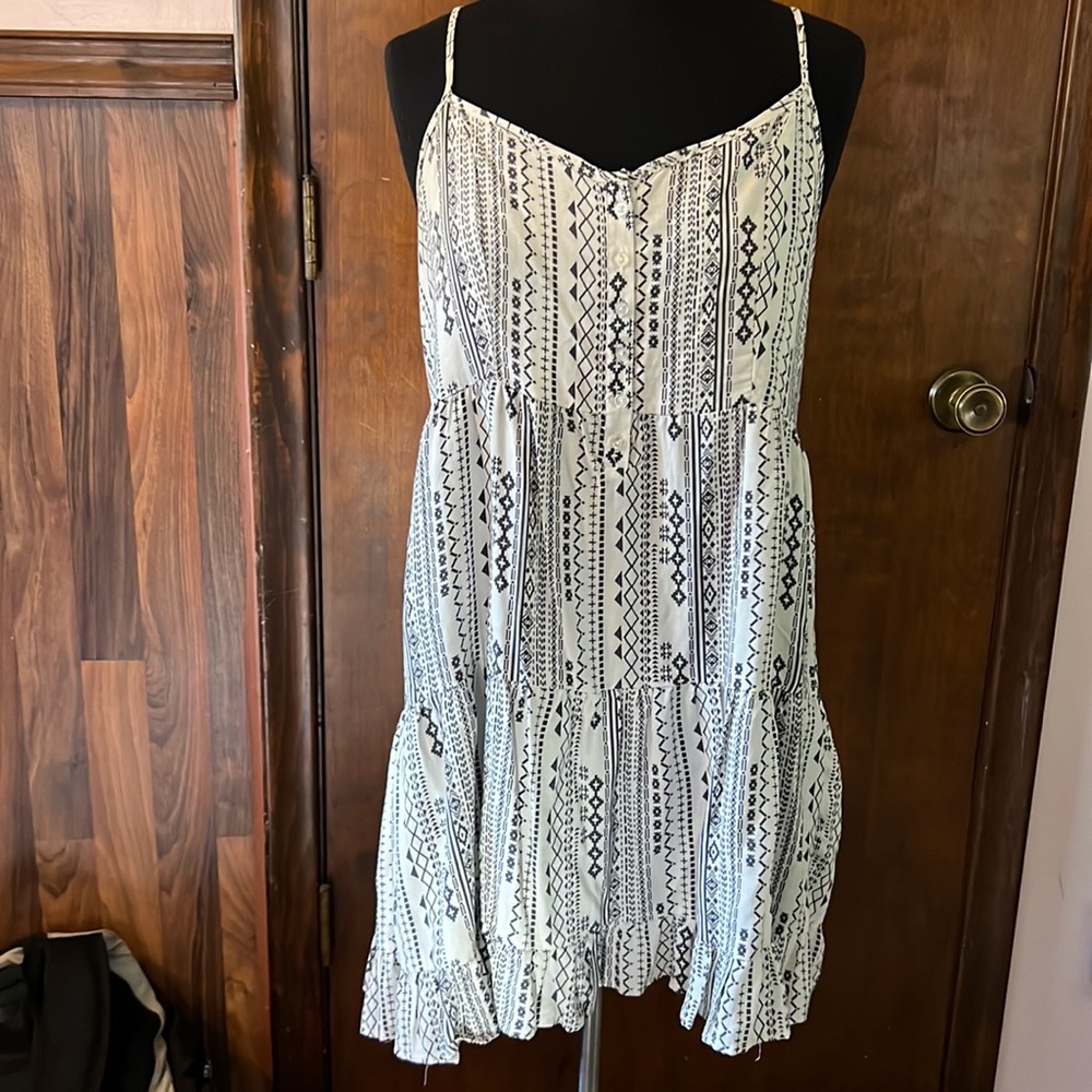 Dress with adjustable straps that tie in back